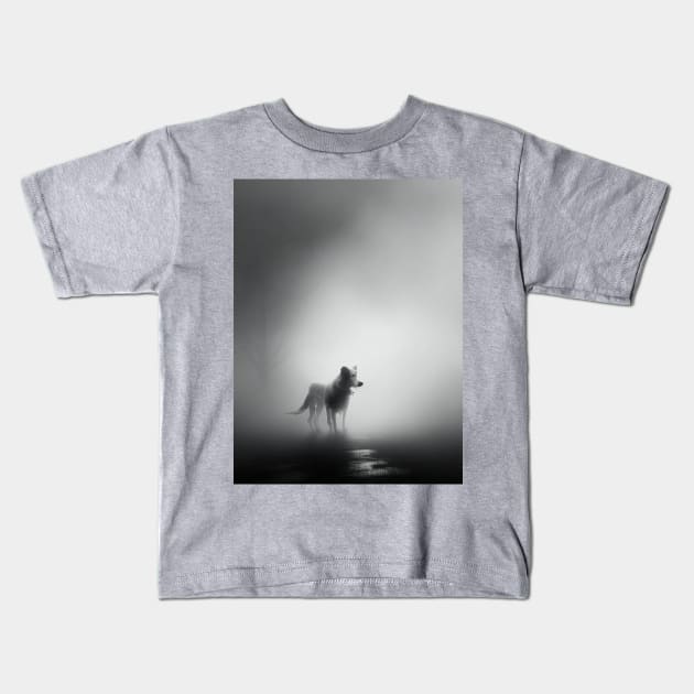 Dog in the fog Kids T-Shirt by Good Luck to you